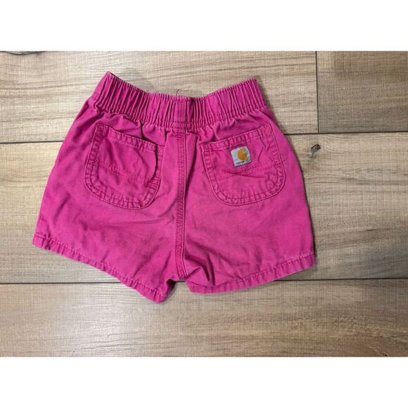 Toddler Girls Carhartt Shorts 4 4T Pink Summer Elastic Waist Band - Picture 2 of 2
